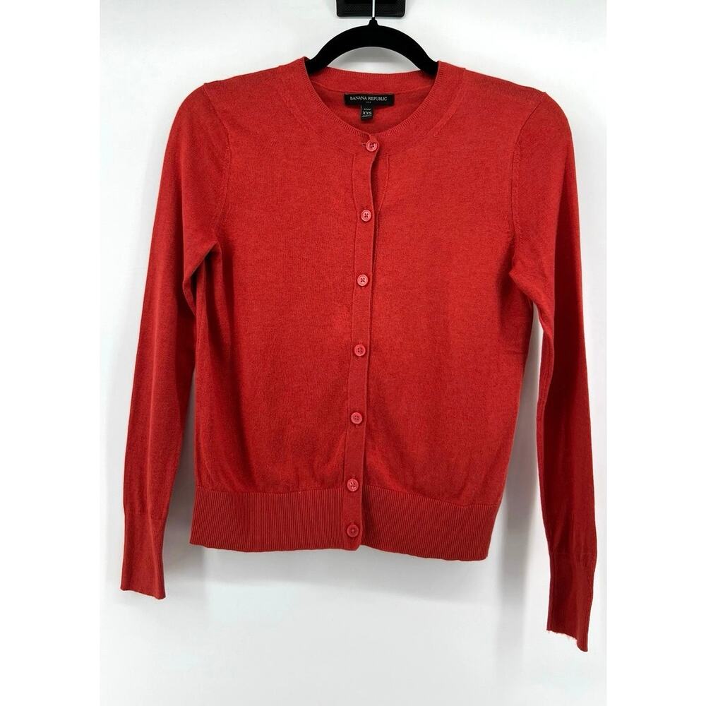 Banana Republic Button Cardigan Women's Size XXS Red Lightweight